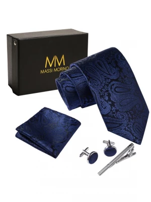 Foto van product Massi Morino Stropdas donkerblauw / zwart