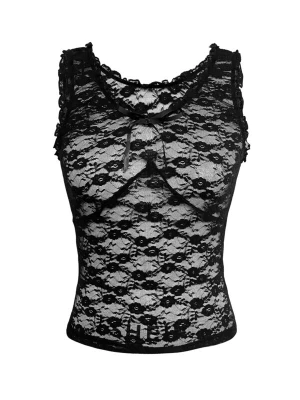 Foto van product MEETWEE Top 'Summer Lace Tank Top' zwart
