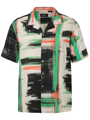Foto van product Men Plus Overhemd grasgroen / lichtoranje / zwart / wit