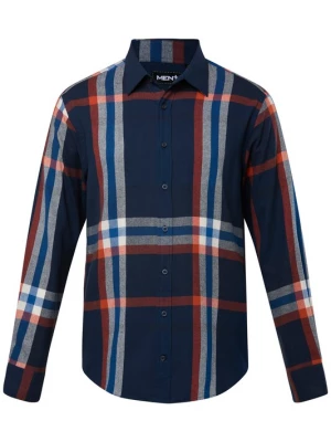 Foto van product Men Plus Overhemd navy / grijs gemêleerd / rood