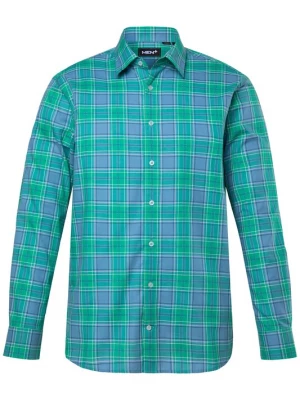 Foto van product Men Plus Overhemd turquoise / lichtblauw / wit