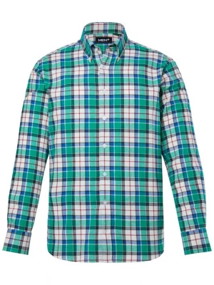 Foto van product Men Plus Overhemd turquoise / zwart / wit