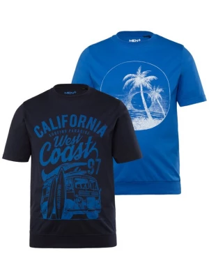 Foto van product Men Plus Shirt blauw gemêleerd / wit