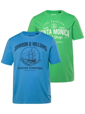 Foto van product Men Plus Shirt blauw / groen / zwart / wit
