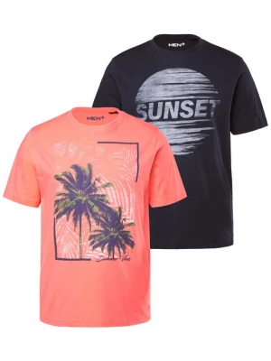 Foto van product Men Plus Shirt koraal / zwart / wit