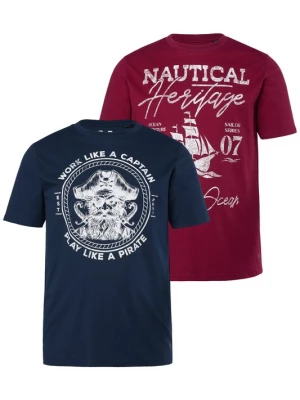 Foto van product Men Plus Shirt navy / watermeloen rood / wit