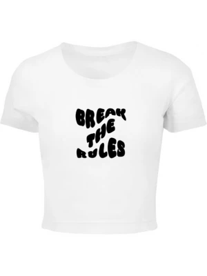Foto van product Merchcode Shirt 'Break The Rules' zwart / wit