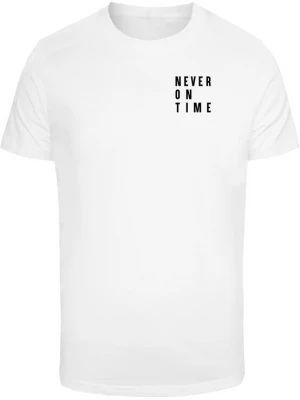 Foto van product Merchcode Shirt 'Never On Time' zwart / wit