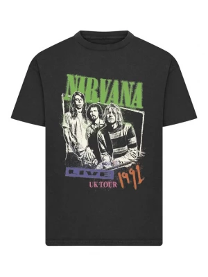 Foto van product Merchcode Shirt 'Nirvana UK Tour' groen / oranje / zwart / wit