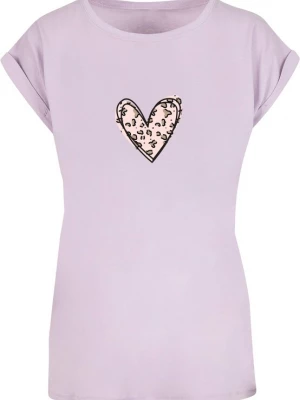 Foto van product Merchcode Shirt 'Valentines Day - Leopard Heart' grijs / lavendel / rosa