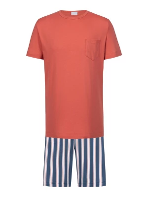 Foto van product Mey Pyjama kort 'Bold Coral Stripes' navy / oranje / wit