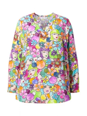 Foto van product MIAMODA Blouse blauw / neongroen / neonlila / oranje