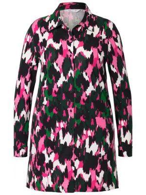 Foto van product MIAMODA Blouse groen / fuchsia / zwart / wit