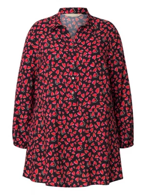 Foto van product MIAMODA Blouse neonroze / oranjerood / zwart / wit