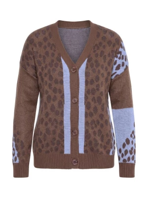 Foto van product MIAMODA Gebreid vest bruin / lavendel