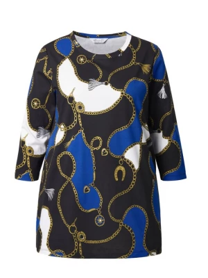 Foto van product MIAMODA Shirt blauw / geel / zwart / wit
