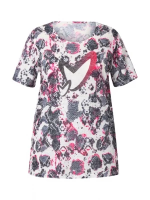 Foto van product MIAMODA Shirt donkergrijs / pink / wit