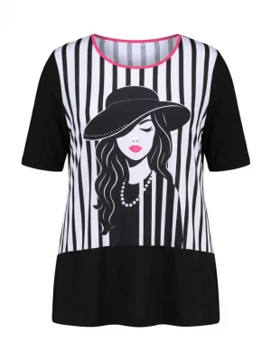 Foto van product MIAMODA Shirt lichtroze / zwart / wit