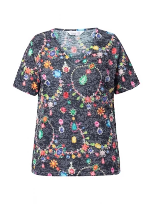 Foto van product MIAMODA Shirt mintgroen / lila / oranje / zwart
