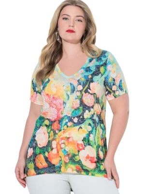 Foto van product MIAMODA Shirt turquoise / geel / groen / rosa