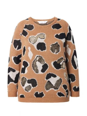 Foto van product MIAMODA Trui camel / zwart / wit