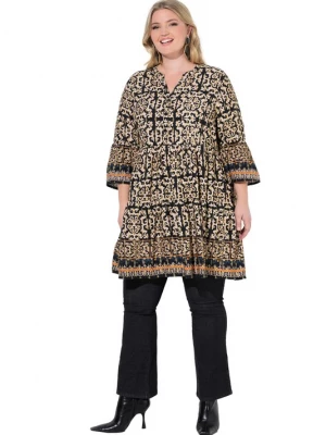Foto van product MIAMODA Tuniek lichtbeige / donkerblauw / oranje / zwart