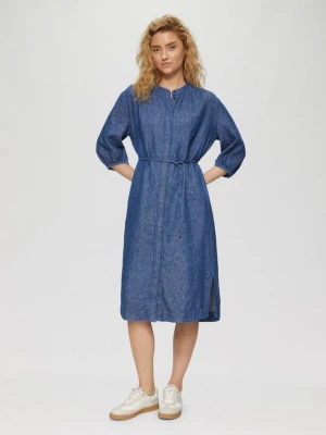 Foto van product Midi-jurk in een relaxed fit met steekzakken en gerimpelde details s.Oliver blauw