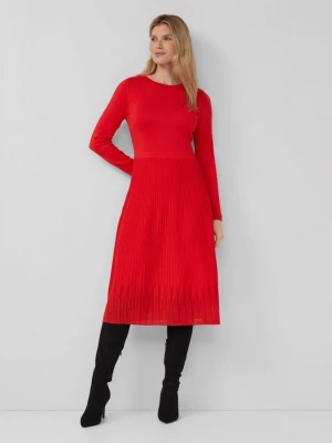 Foto van product Midi-jurk met boothals en geplooid breisel s.Oliver rood