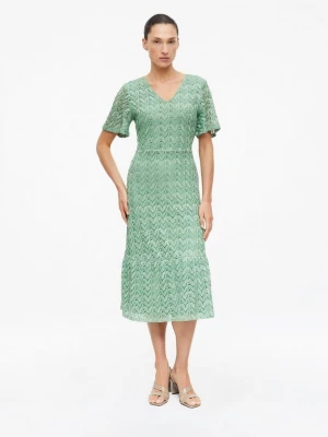Foto van product Midi-jurk met glittergaren en ajourpatroon s.Oliver groen