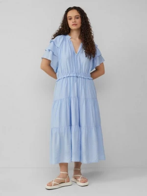 Foto van product Midi-jurk met volantdetails QS blauw