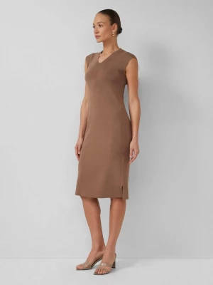 Foto van product Midi-jurk van viscosemix met V-halslijn s.Oliver bruin