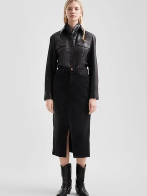 Foto van product Midirok in zwart denim QS