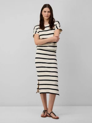Foto van product Midirok van gebreide jersey met strepen s.Oliver crème