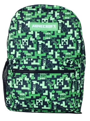 Foto van product Minecraft Rugzak 'Minecraft Backpack Kids Green – Boys Girls School Bag 43 cm with Front Pocket and Side Pocket' donkergroen