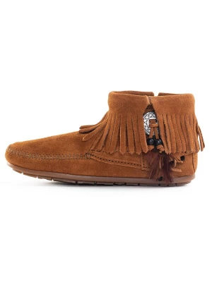 Foto van product Minnetonka Enkellaarsjes 'Concho' kastanjebruin / zwart / zilver