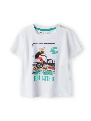 Foto van product MINOTI Shirt jade groen / donkeroranje / zwart / wit