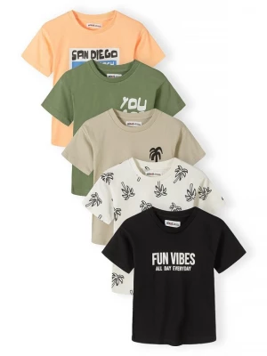 Foto van product MINOTI Shirt kaki / neonoranje / zwart / wit