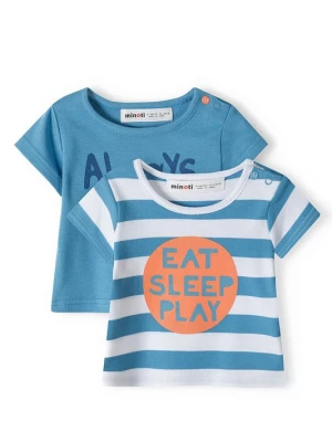 Foto van product MINOTI Shirt saffier / donkerblauw / oranje / wit