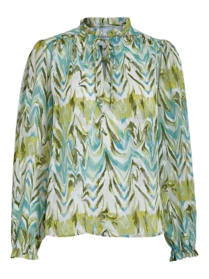 Foto van product minus Blouse 'Valmia' olijfgroen / petrol / donkergroen / wit