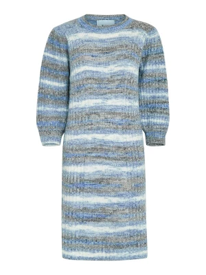 Foto van product minus Gebreide jurk 'Misja' blauw / basaltgrijs / wit