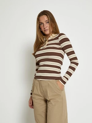 Foto van product minus Shirt 'Pammie' crème / chocoladebruin