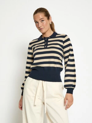 Foto van product minus Trui taupe / donkerblauw