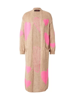 Foto van product miss goodlife Gebreide mantel donkerbeige / pink