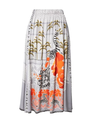 Foto van product miss goodlife Rok lichtgrijs / olijfgroen / donkeroranje / wit