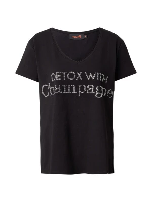 Foto van product miss goodlife Shirt 'Detox With Champagne' zwart / zilver