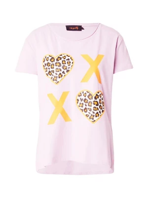 Foto van product miss goodlife Shirt 'XO Leo Hearts' chocoladebruin / donkergeel / pruim / wit