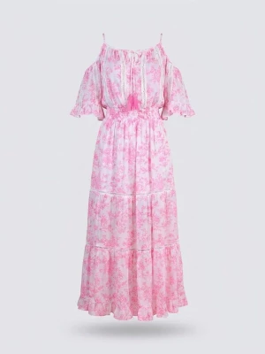 Foto van product Miss June Jurk 'Robe Longue Karena' lichtblauw