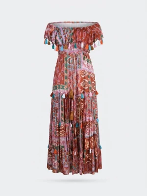 Foto van product Miss June Jurk 'Robe Longue Liliana' gemengde kleuren
