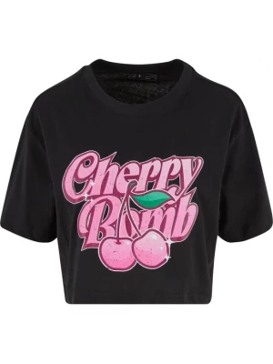 Foto van product Miss Tee Oversized shirt 'Cherry Bomb' groen / pink / zwart / wit