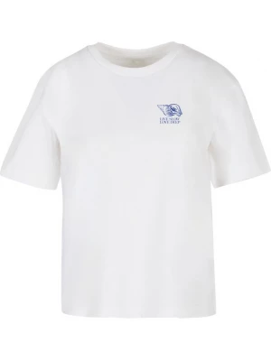 Foto van product Miss Tee Shirt 'Live Slow Seashells' blauw / wit